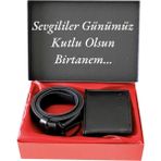 Carlino Sevgililer Günü Erkek Siyah Kemer ve Cüzdan Hediye Seti
