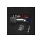 carlone Gümüş Renk Krom Borulu ve Gri Spor Açık Hava Filtre Seti -Boru Çapı 7,6cm-Uzunluk 23cm
