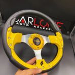 Carlone Momo Spor Direksiyon 32CM Sarı Göbek Detaylı- Yarış Spor Direksiyonu - Sarı - Siyah