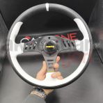 Carlone Momo Spor Direksiyon 32CM Yarıklı Beyaz Detaylı- Yarış Spor Direksiyonu