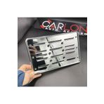 carlone Motorsiklet Plakalık-Plastik Üzeri Kromaj Kaplama-Parlak-26 x 17cm