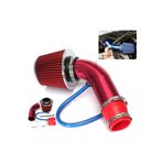 carlone Spor Açık Hava Filtresi Krom Borulu Kırmızı Renk -Boru Çapı 7,6cm Uzunluk 23cm