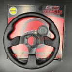 Carlone Spor Direksiyon Noktalı Deri 32CM Momo Tip - Yarış Spor Direksiyonu - Siyah