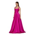 Carmen Kadın Kare Yaka Saten Abiye Elbise 58506 Fuşya 38