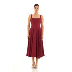 Carmen Kadın Sırt Dekolteli Midi Saten Abiye Elbise 58131 Bordo 40