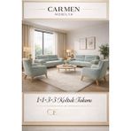 Carmen Mobilya Mekanizmalı Fiesta Koltuk Takımı - Mint Yeşili