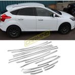 Carmind Ford Focus 3 HB Krom 2011-2017 16 Parça Cam Çerçevesi Set