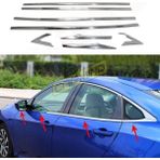 Carmind Honda Civic FC5 2016 Sonrası 8 Parça Krom Cam Çerçevesi Set