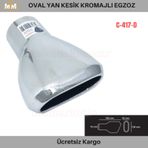 Carmind Oval Yan Kesik Kromajlı Egzoz Ucu C-417d