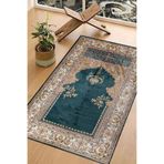 Carmine Carpet(2950) Dijital Baskılı Yıkanabilir Kaymaz Taban Seccade mavi.jpg 80 x 120