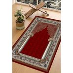 Carmine Carpet(2974) Dijital Baskılı Yıkanabilir Kaymaz Taban Seccade bordo.jpg 65 x 115