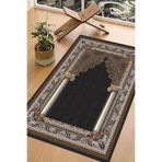 Carmine Carpet(2976) Dijital Baskılı Yıkanabilir Kaymaz Taban Seccade siyah.jpg 65 x 115