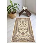 Carmine Carpet(2992) Dijital Baskılı Yıkanabilir Kaymaz Taban Seccade krem.jpg 80 x 120