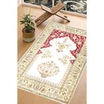 Carmine Carpet(2998) Dijital Baskılı Yıkanabilir Kaymaz Taban Seccade krem.jpg 65 x 115