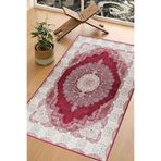 Carmine Carpet(3006) Dijital Baskılı Yıkanabilir Kaymaz Taban Seccade pembe.jpg 65 x 115