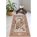Carmine Carpet(3058) Dijital Baskılı Yıkanabilir Kaymaz Taban Seccade krem.jpg 80 x 120
