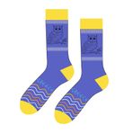 CARNAVAL SOCKS Baykuş Motifli Mor, Sarı Soket Çorap,%80 Pamuk Karışımlı, 37-44 Numara, Unisex, Spor ve Günlük Kullanım, 1 Adet Baykuş Greek