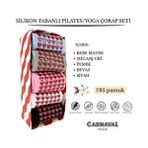 Carnaval Socks Carnaval Çok Renkli Pilates & Yoga Silikonlu Kazymaz Tabanlı 5'li Kutulu Çorap Seti Rahat Kullanım İçin - 37 - 41