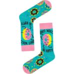 Carnaval Socks Donut Worry Be Happy Desenli Renkli Soket Çorap - 37 - 44 - Çok Renkli