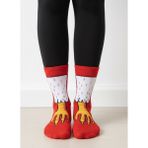 Carnaval Socks Kuş Ayağı Desenli Unisex Soket Çorap (1 Çift) – Eğlenceli Funny Socks Premium Kırmızı - 36 - 43 - 00-Kırmızı