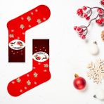 Carnaval Socks Merry Christmas Yazılı Unisex Yılbaşı Desenli Renkli Soket Çorap - Standart - Çok Renkli
