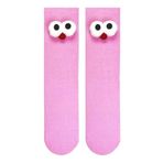 CARNAVAL SOCKS Pörtlek Gözlü Renkli Çorap, Pembe, Pamuklu, Unisex, Eğlenceli Tasarım, 37-44 Numara, 1 Çift