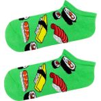 Carnaval Socks Sushi Desenli Yeşil Renkli Patik Çorap - 37 - 44 - Çok Renkli
