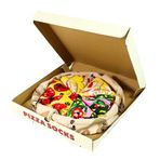 CARNAVAL SOCKS Unisex Hediye Pizza Çorap Kutusu - Desenli Pamuk Çorap - Pizza Socks Box 37-44 Beden, 4 çift