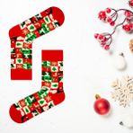 Carnaval Socks Yılbaşı Hediye Kutusu Desenli Unisex Renkli Soket Çorap - Standart - Çok Renkli