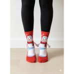 Carnaval Socks Yılbaşı Özel El Ele Tutuşan Kardan Adam Çorabı – Mıknatıslı (Tekli) Kırmızı Çorap - Standart - Kırmızı - Beyaz