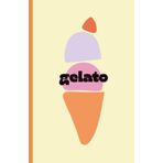 Carnet de notes GELATO : illustration cornet de glace couleurs pastels rose et jaune I Idée cadeau I Journal au format 14x22cm - 70 pages à lignes recto-verso - Papier blanc matte