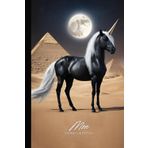 Carnet de notes Licorne de Gizeh au clair de Lune - livre à couverture rigide - 220 pages lignées, avec décorations - format A5/6x9