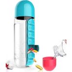 Carnivalland 600 ml Günlük Ilaç Takibi Su Ihtiyacınız Tek Bir Yerde Pratik Ilaç Hazneli Su Matarası - 0,6 litre - Çok Renkli