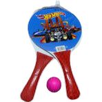 Carnivalland Beach Ball Sahil Havuz Ahşap Plaj Tenis Raketi ve Kaliteli Top Fileli Set (2 Raket + 1 Top) - Kırmızı - 19*33