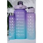 Carnivalland Tritan Malzeme Kamp Spor Motivasyon Su Matarası 3’lü Set 1 Adet - 2000/750/300ml - BPA FREE TRİTAN MALZEME - Karışık-Çok Renkli