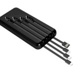 Carnivalland Usb Mikro Usb-C Lightning Kablololu LCD Display 10.000 mAh Dijital Ekran Siyah Powerbank