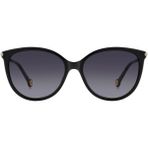 Carolina Herrera Kadın Güneş Gözlüğü - Cat-Eye Siyah Altın Kemik Çerçeve Koyu Gri Degrade Cam %100 Uv Koruma Her 0189/G/S 2m2 57 - Çok Renkli