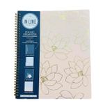 Carolina Pad Keep it in Line 9 Pocket Organizing Folder, Flowers (Pink with Gold Outline, Gold Wire Binding)