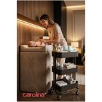 CAROLİNA Servis Arabası 35x45x80 cm 3 Katlı Tekerlekli Metal Organizer Çok Amaçlı Mutfak, Banyo ve Ofis Siyah