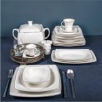 Carolıne 85 Parça Kare Bone Yemek Takımı - 5906