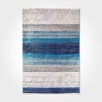Caroline Gri Çizgili Modern Geometrik Etnik Desenli Boho Makinada Yıkanabilir Hafif Hav Toz Vermez Leke Tutmaz Kaymaz Taban Dijital Makine Baskı Halı Oturma Odası Salon Yolluk Koridor Mutfak Halısı