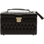 Caroline Orta Boy Deri Takı Kutusu Lusterloc™ ve Seyahat Kutulu 28,8X22X18 cm - Siyah