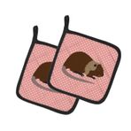 Caroline's Treasures BB7879PTHD Coypu Nutria Nehir Sıçanı Pembe Kontrol Çifti Tencere Tutacağı Mutfak Isıya Dayanıklı Tencere Tutucuları Setleri Pişirme Pişirme için Fırın Sıcak Pedleri Barbekü, 7 1/2