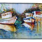 Caroline's Treasures JMK1046DDM Fly Creek Balık Pazarı Bulaşık Kurutma Matı Mutfak Tezgahı için Emici Bulaşık Kurutma Mat Pedi, Tezgah için Bulaşık Süzgeci Mat, 14 x 21 inç, Çok Renkli