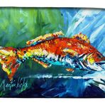 Caroline's Treasures MW1270DDM Emici Bulaşık Kurutma Matı Mutfak Tezgahı Kırılan Kırmızı Balık Tabağı Kurutma Matı, 35,56 x 53,34 cm, çok renkli