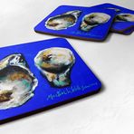 Caroline's Treasures Oyster Yukarı ve Aşağı Köpük Bardak Altlıkları (4'lü Set), 3.5" Y x 3.5" G, Çok Renkli