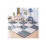 CARPAZAR Tatami Eva Mat Çocuklar İçin Köpük Halı Matı Puzzle Geçmeli Oyun Spor Kaymaz Mat 16 adet 50x50 13mm