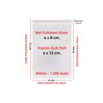CarpCorn 6x8+4 Cm. (6*12) 1.000 Adet - Şeffaf Bantlı Yapışkanlı Opp Jelatin Poşet