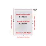 CarpCorn 8x10+5 Cm. (8*15) 1.000 Adet Şeffaf Bantlı Yapışkanlı Jelatin Poşet