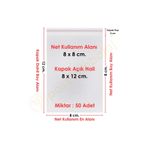 CarpCorn 8x8+4 cm.(8x12) 50 Adet Şeffaf Bantlı Yapışkanlı OPP Poşet